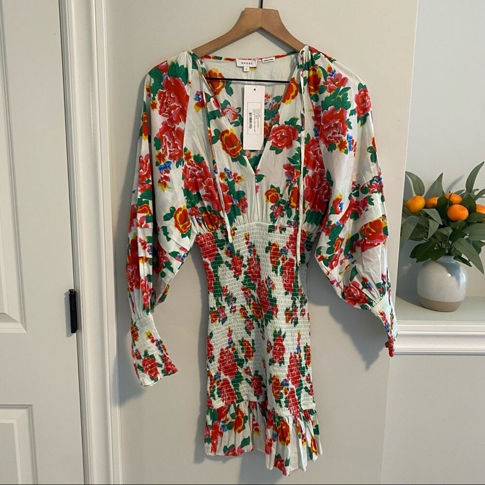 NWT RHODE Anya Smocked Mini Dress Small - Picture 13 of 15